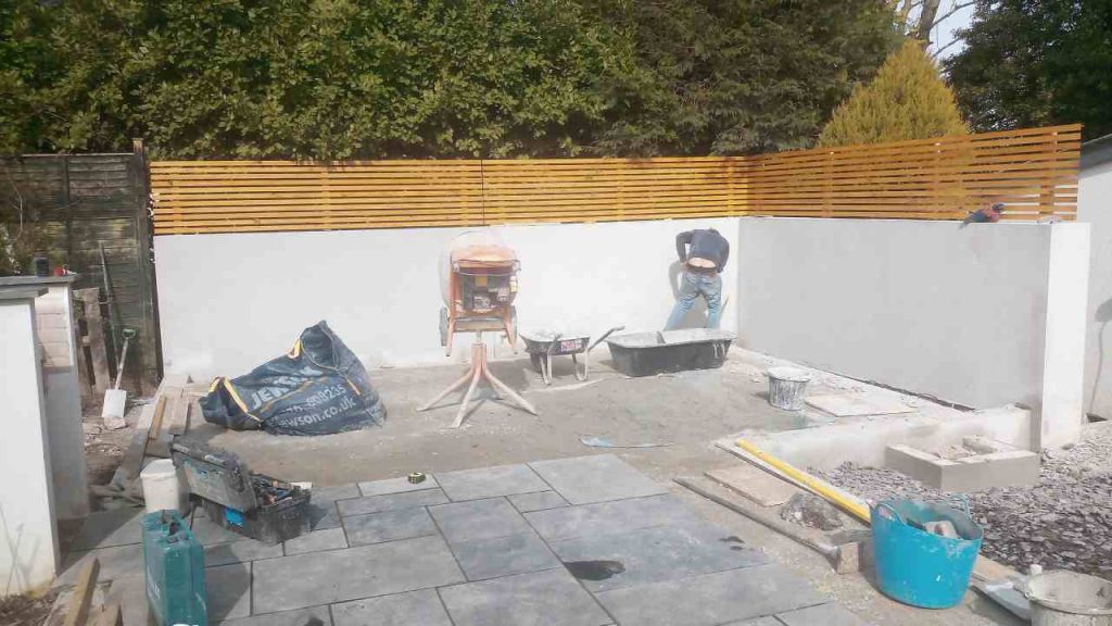 laying limestone paving