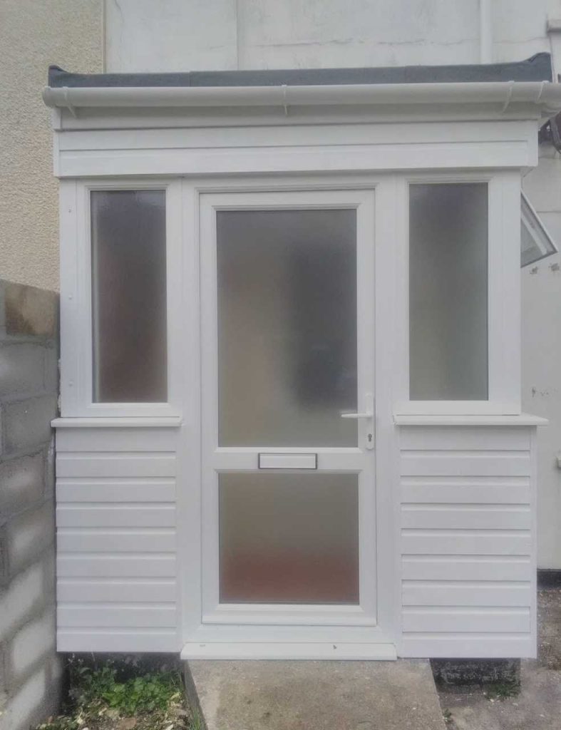 new porch uPVC windows and cladding