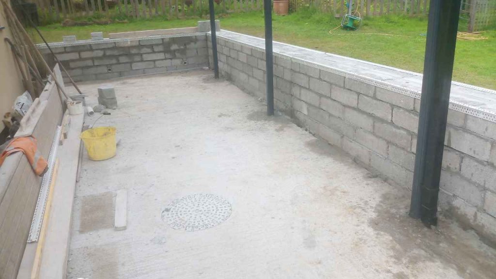 6" block retaining walls before rendering