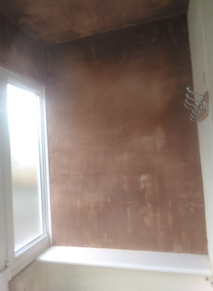 newly plastered porch internal wall and ceiling