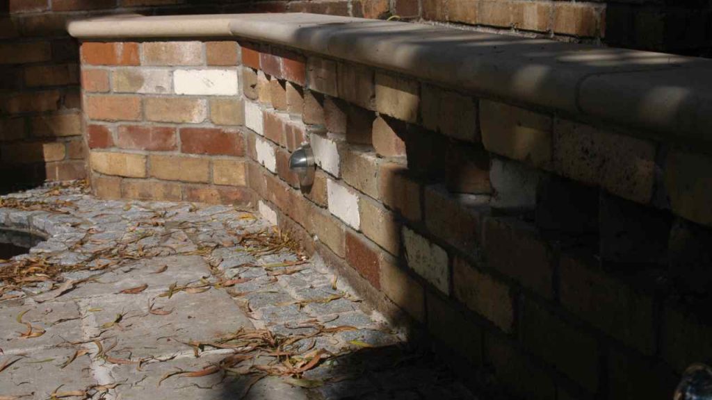 brick planter with dental work and lights