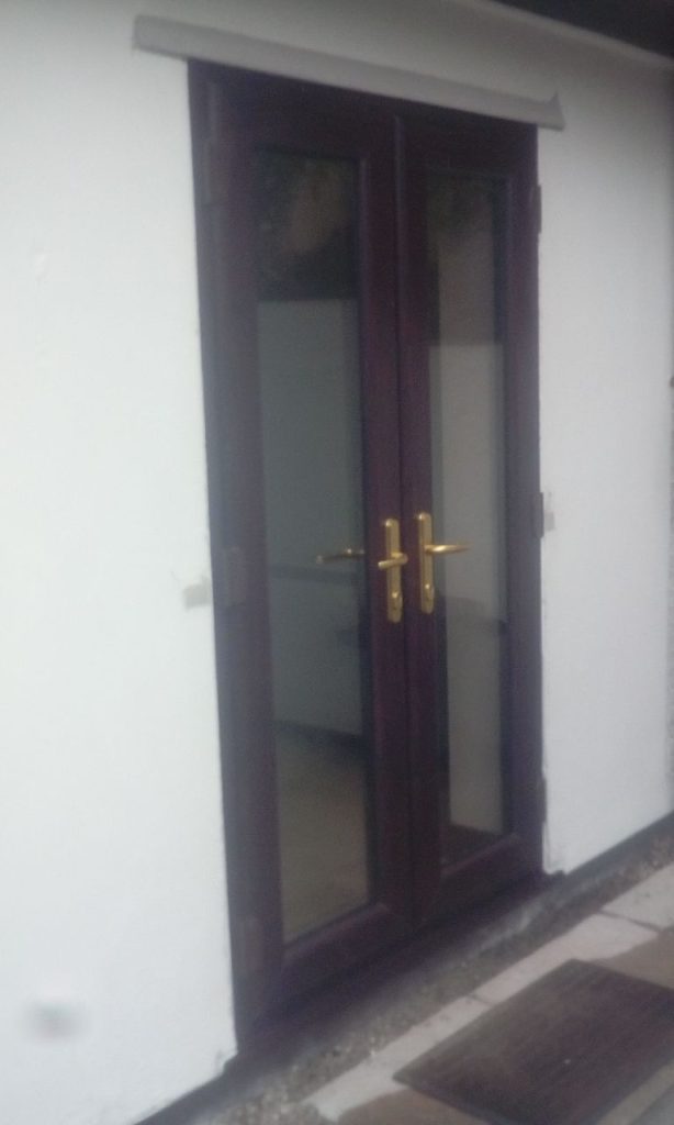 French door install completed outside