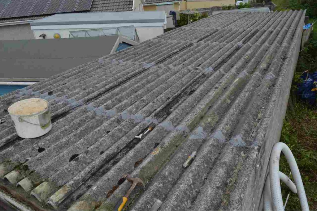 Old asbestos garage roof
