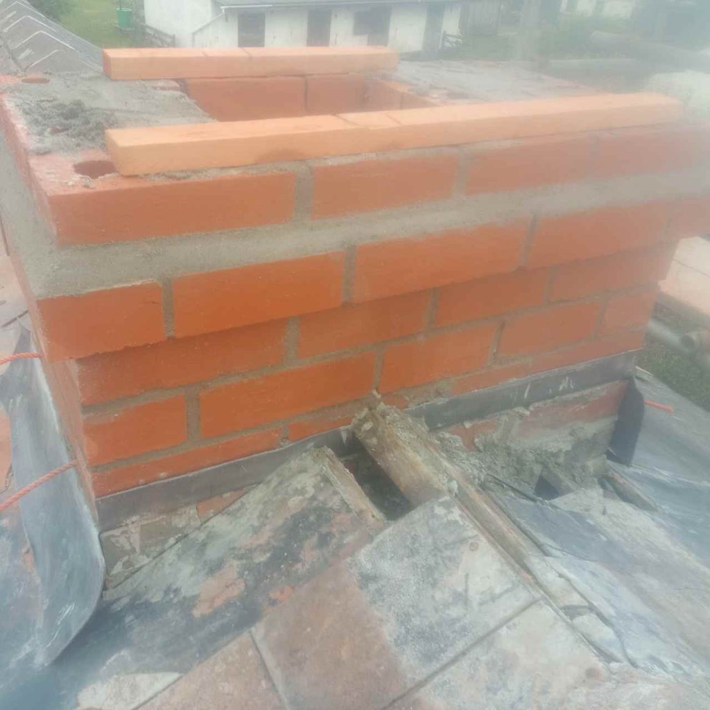corbelling new brick work to stack