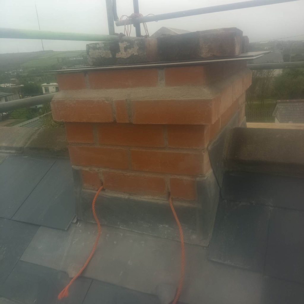 corbelling new brick work to stack