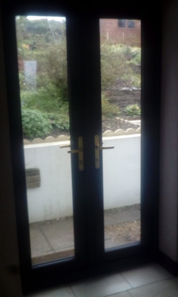 French door install inside completed