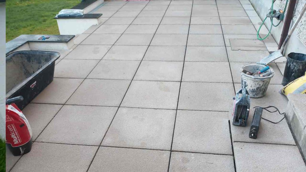 Saxon paving before pointing