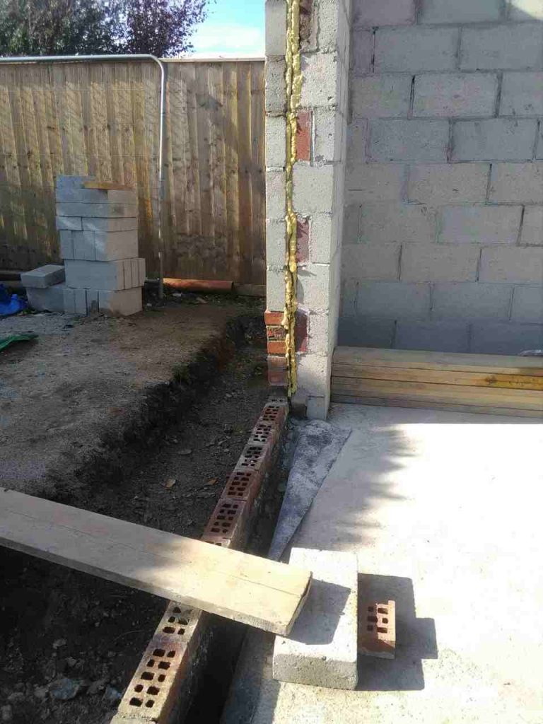 cavity wall block work and openings