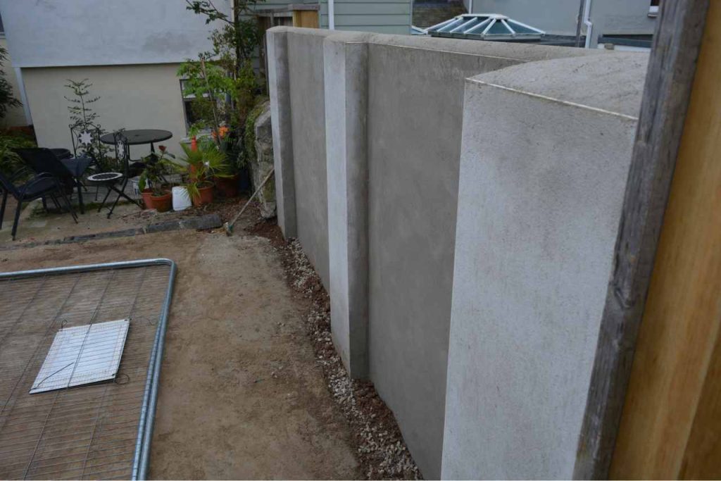 Rendered garden boundary wall